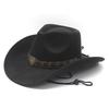 Vintage Western Cowboy Hat With Suede Fabric And Large Brim For Fashion And Sun Protection