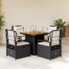 Vidaxl 5-Cz. Ensemble de Meubles de Jardin Avec Coussins, Noir, Polyrotin