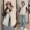 Corduroy Short Vest Women's Autumn and Winter New Solid Color Loose Vest Bread Jacket Stand-up Collar Sleeveless Jacket