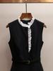 French Elegant Patchwork Lace Trim Sleeveless Vest Dress - New Spring Style for Women