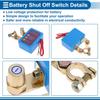 Battery Disconnect Switch 6-14V Battery Power Cut Isolator Kill Switch ON/Off Batteries Cut Off Switches for Cars Vehicles RVs and Boats 1 Pc