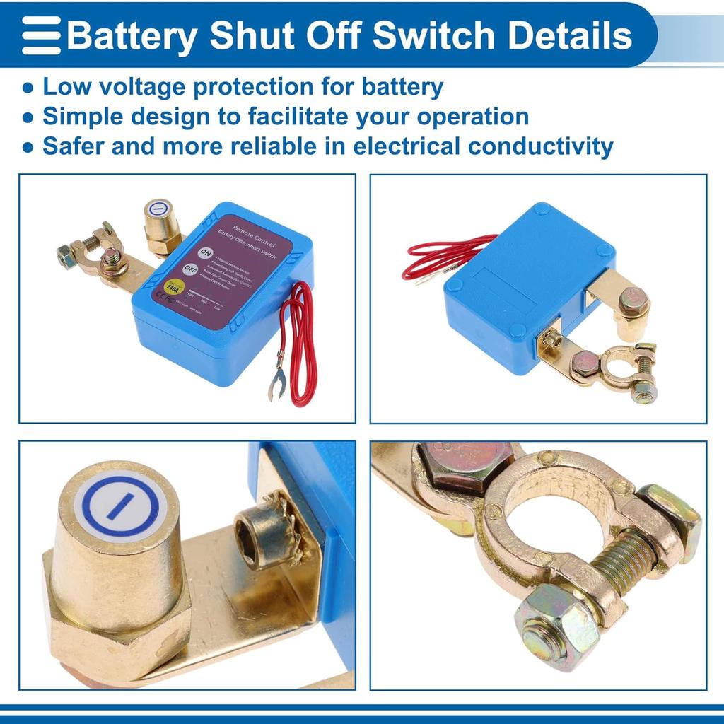 Battery Disconnect Switch 6-14V Battery Power Cut Isolator Kill Switch ON/Off Batteries Cut Off Switches for Cars Vehicles RVs and Boats 1 Pc