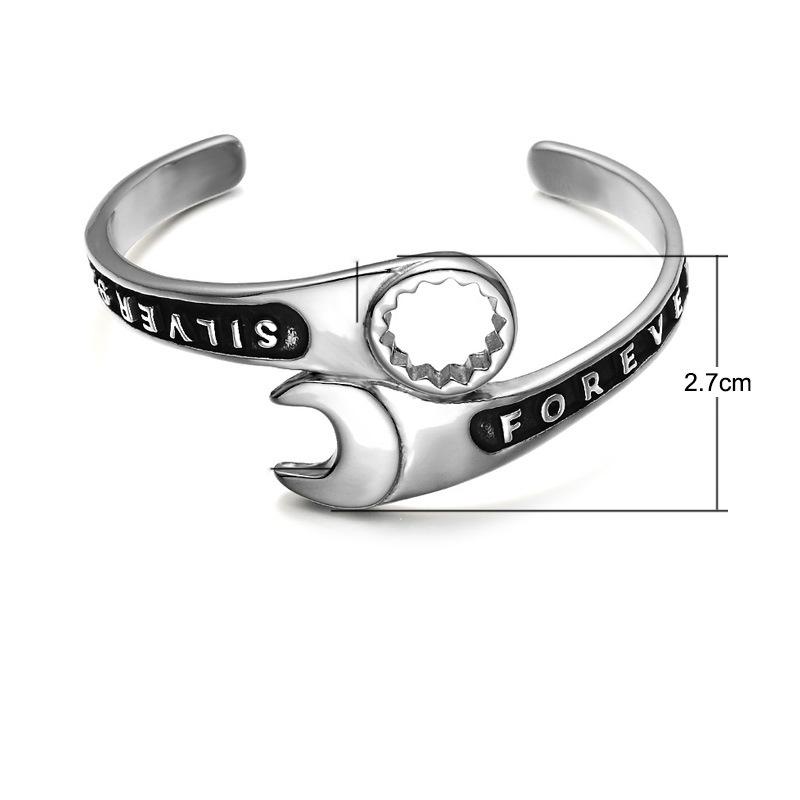 Bracciale Chiave Inglese Uomo Dominante Motociclista Punk Rock Gioiello Regalo Strumento di Riparazione Bracciale Aperto Accessorio per Feste