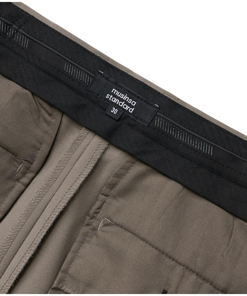 Musinsa Standard Wool Blend Wide Hidden Elastic Waist Slacks [Dusty Beige]