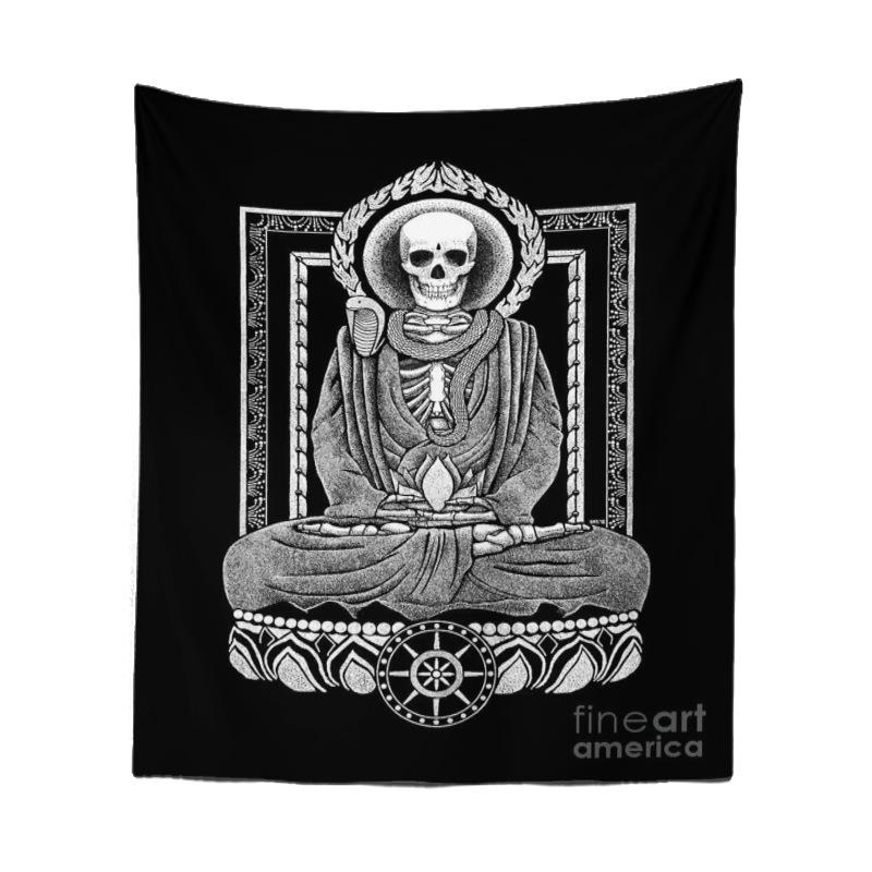 Bedroom Living Room Tapestry Horror Skull Tapestry Halloween Black and White Ghost Tapestry Tapestry Home Decor