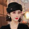 Women's Hat  Autumn Winter British Small Hat Women's Retro Beret Wool Hat