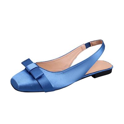 Summer Shoes Women Sandals Flat Silk Elegant Ladies Brand Shoes Fashion Flat Sandals Black Blue Plus Size 42 D539