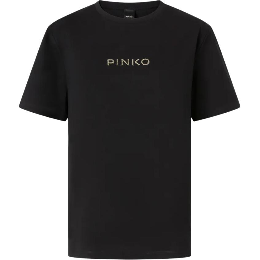 PINKO Logo Round Neck Short Sleeve Pullover T-Shirt Women tops 105526A2RM-Z99