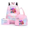 3-teiliges/Set Cartoon K-Pop bedruckter Rucksack mit Federmäppchen und Lunchtasche für Teenager Mädchen Jungen Schulranzen Kindergeschenk Große Kapazität Wasserdicht Reisetasche
