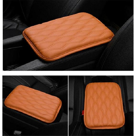 Car Brown Universal Armrest Cushion Cover Center AUTO Console Box Pad Protector