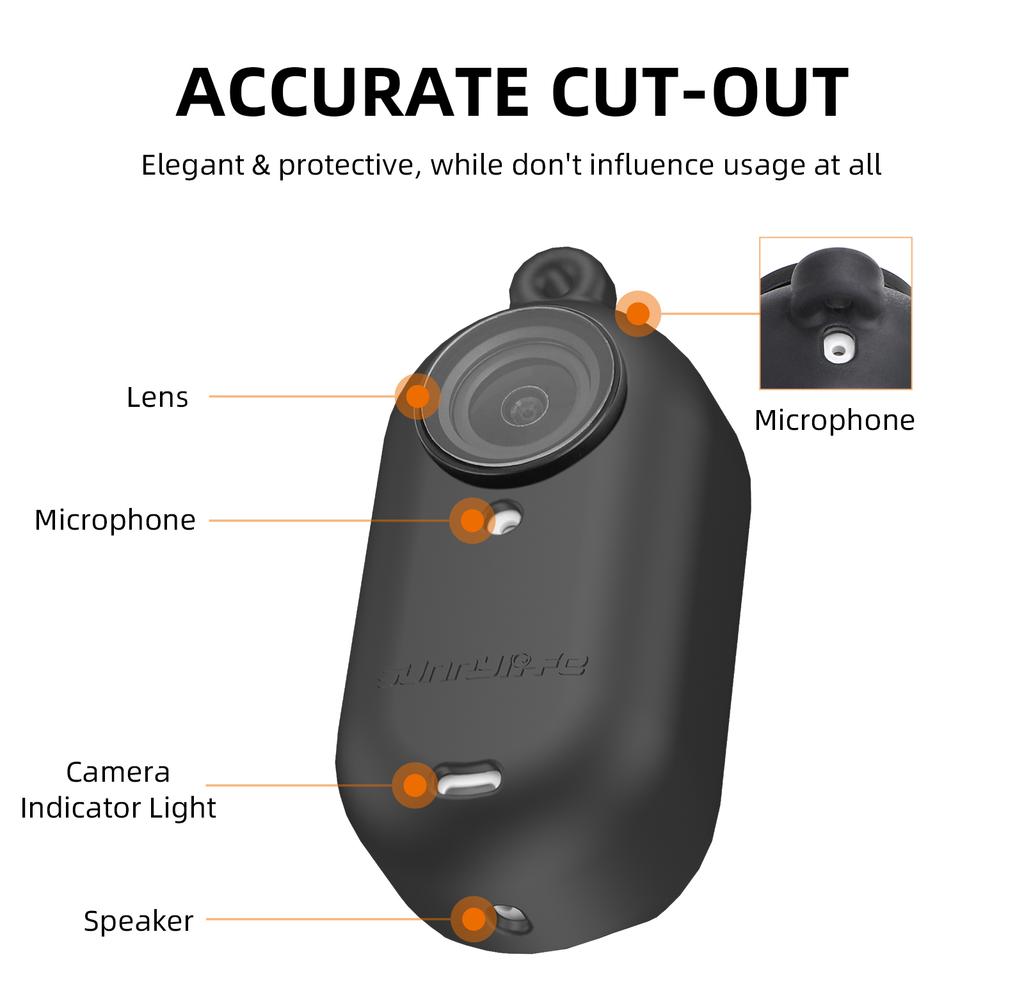 3 In 1 Silicone Cover Lens Case with Strap for Insta360 GO 3 Scratchproof Protective Cover with Anti-lost Neck Hand Lanyard