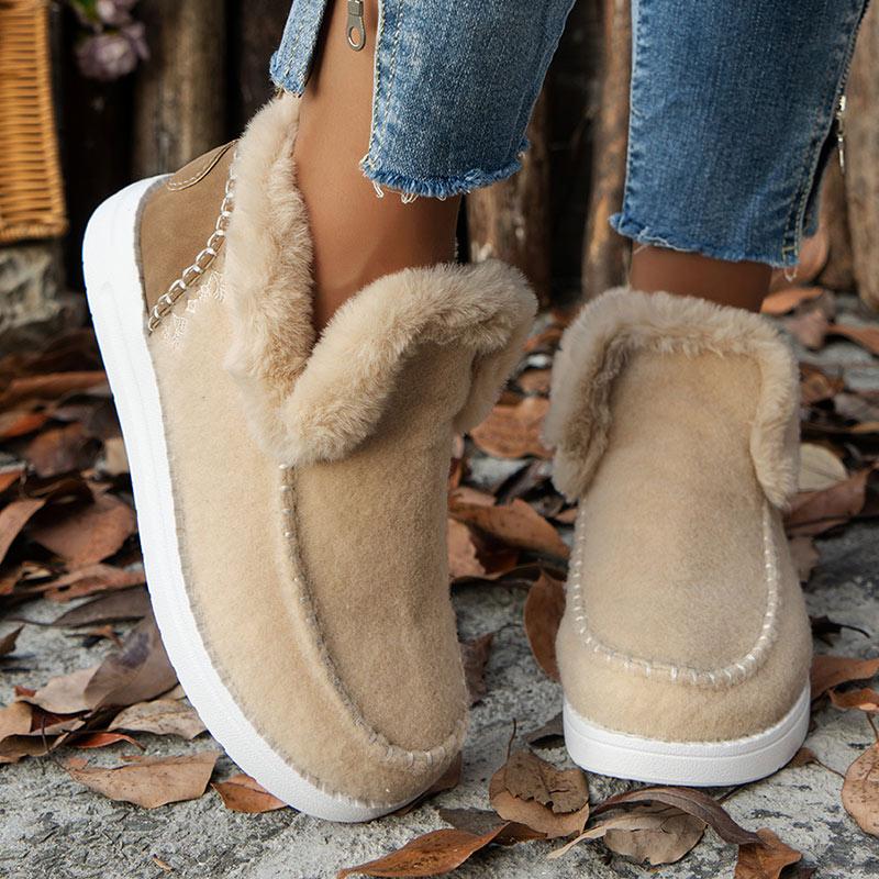 

Модные женские ботинки 2024 года, трендовые зимние ботинки с мехом, сохраняющие тепло, зимняя обувь, женские ботильоны, зимние ботинки, повседневная зимняя обувь 40 бежевый