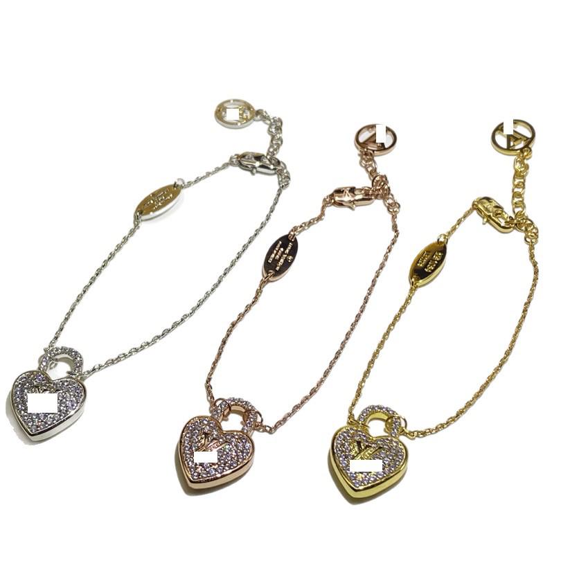 Donkey Brand Strass Hjärta Lås & Stjärna Armband, Trendigt Smyckestillbehör