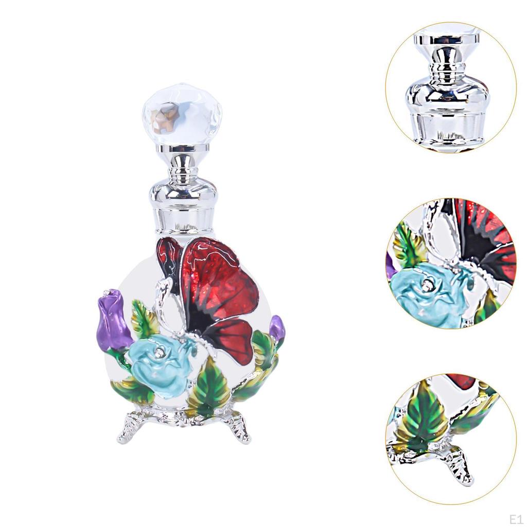 Glass Perfume Bottle Dispenser 25ml Container Gifts Decorative Vintage Decoration Women Flower
