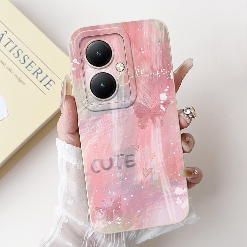 For Xiaomi Poco M6 5G Case Cover Silicone Luxury Fashion Flowers Kawaii Cute Cat Shockproof Phone Case 23128PC33I