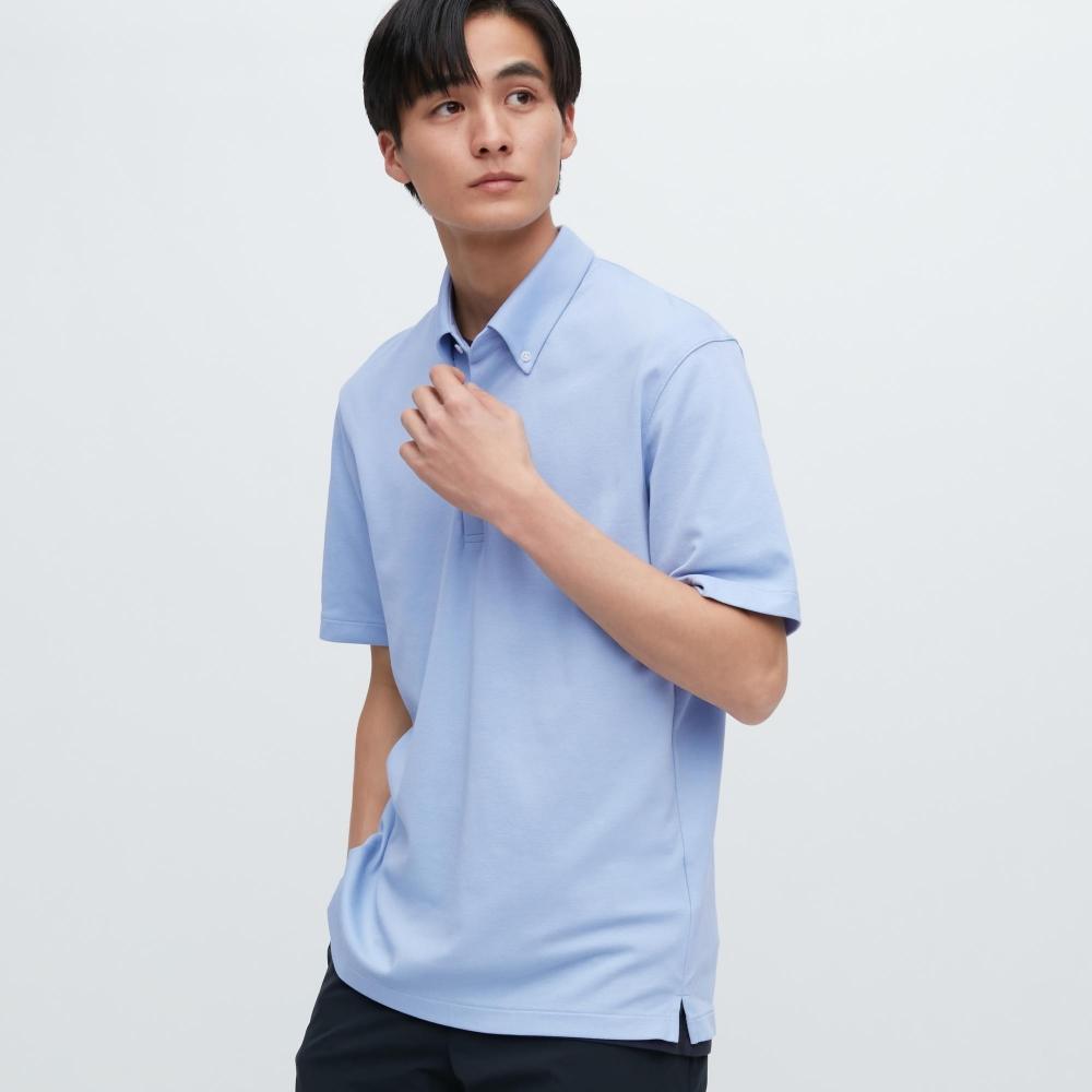 

Рубашка поло UNIQLO JAPAN AIRism Kanoko с коротким рукавом на пуговицах