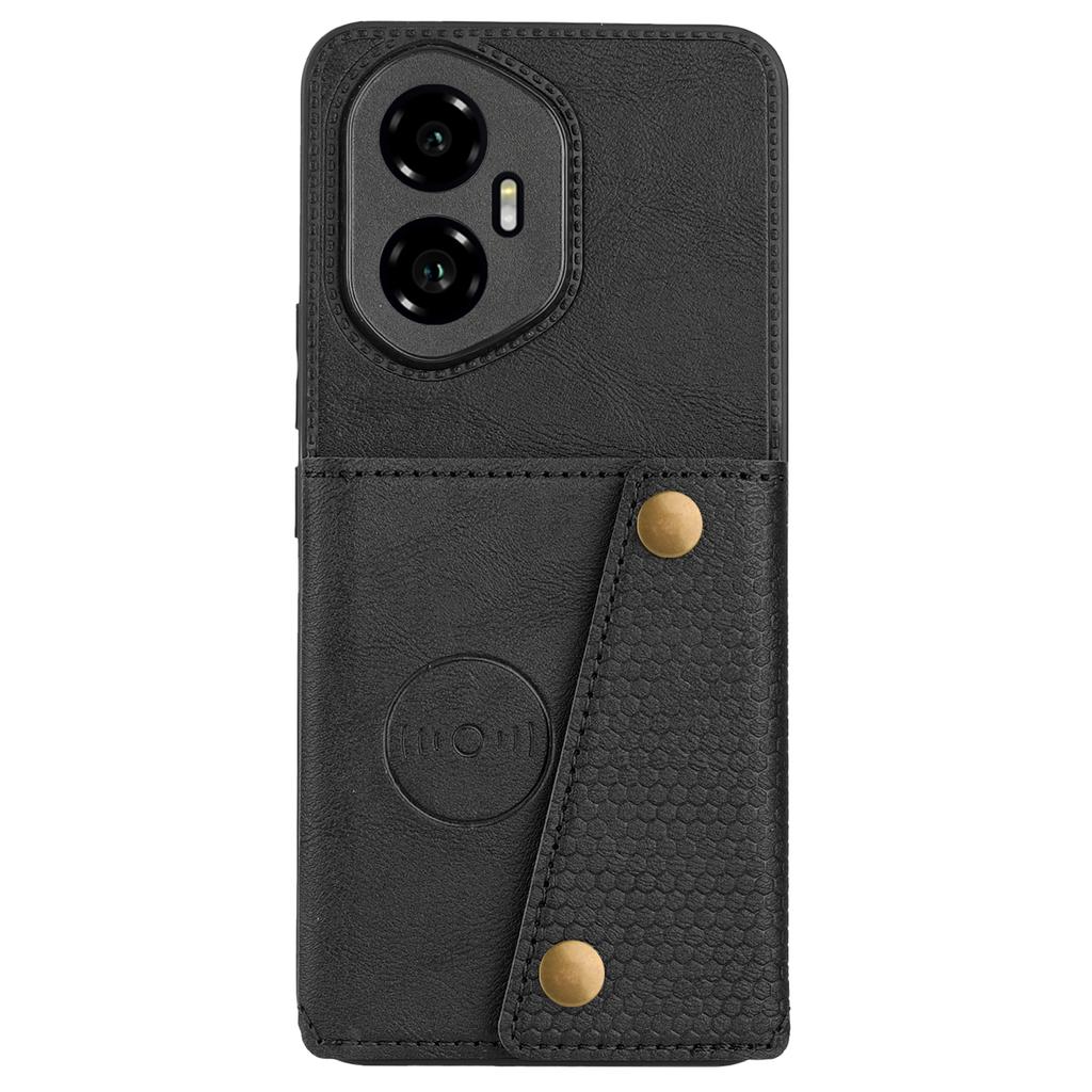 For Honor 300 Case with Card Slots Kickstand Leather+TPU Phone Cover