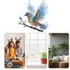 2D Acrylic Bluebird Ornament Shelf Room Bird Decorations Hummingbird Decorative Sculptures Statues Sun Catcher For Home Living