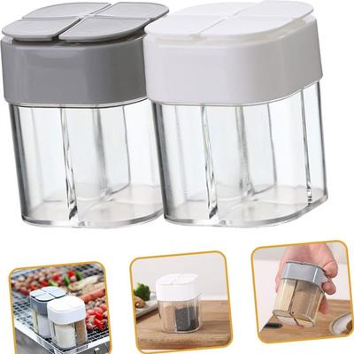 Reise-Set Gewürzstreuer 1 Stück 4 in 1 Kunststoff-Spender Camping Gewürzbehälter