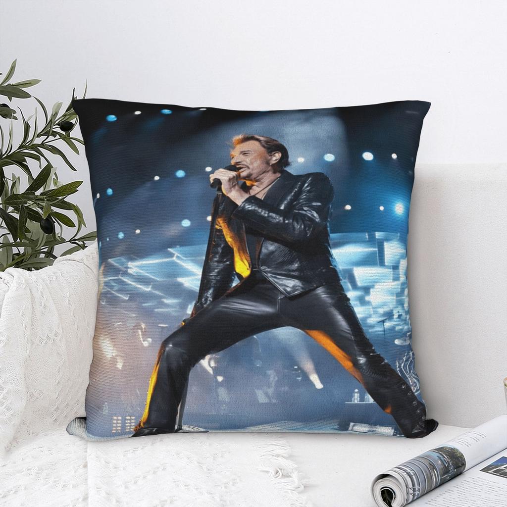 Rock Star J-Johnny Hallyday Pillowcases Morden Pillow Case For Chair Sofa Home Decor Graphic Pillow Cover