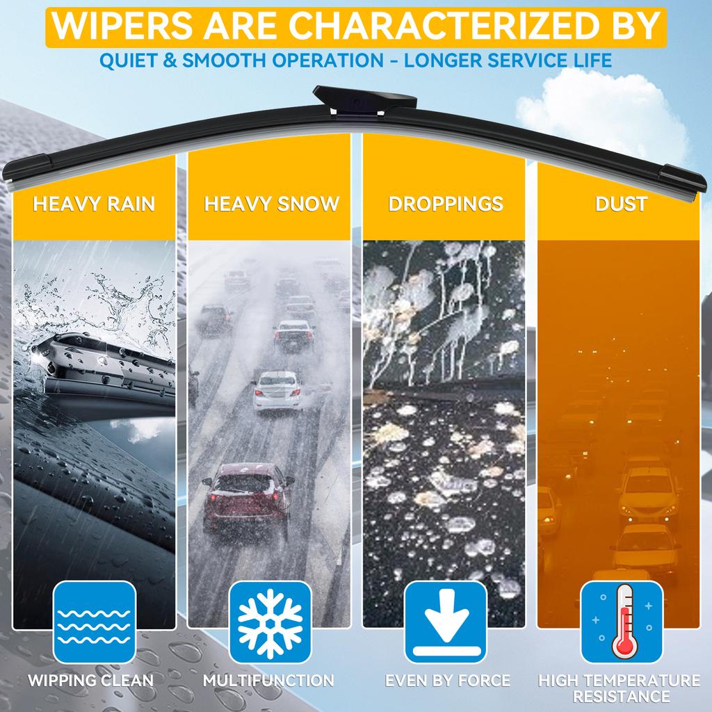 Erick's Wiper Front Wiper Blades For Great Wall Haval H6 2011 - 2026 Windshield Windscreen Clean Window Car Rain Brushes