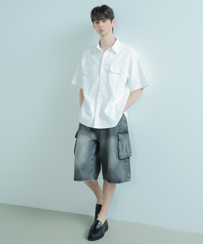 LOGSTORE Wide Cargo Denim Pants