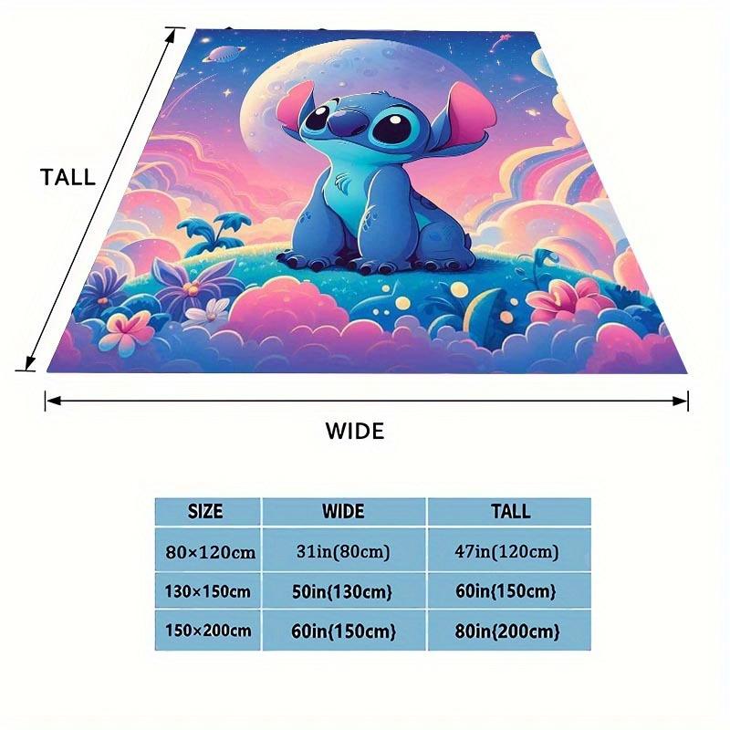1pc Stitch Printing Blanket - Soft, All-Season Throw for Office Blanket, Personalized Gift with Adorable Cartoon Design
