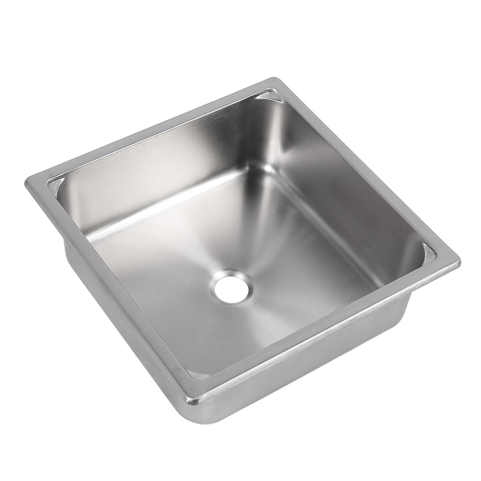 Enkele Spoelbak Bar Spoelbak 13.8 X 13.8 X 4.7in Vierkant Roestvrij Staal Keuken Spoelbak met 40mm Afvoer Gat voor Caravan Voedsel gray
