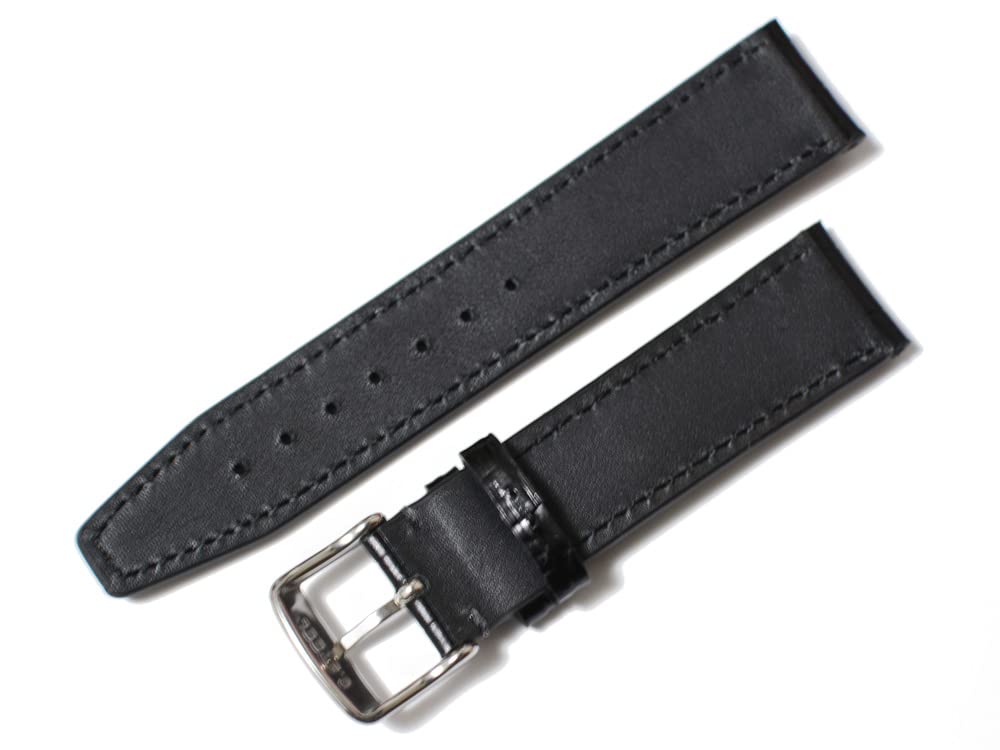 King Watch Parts Compatible with IWC Portugieser Embossed Crocodile Leather 2 mm [Import Original] - Strap, Black, 1/18