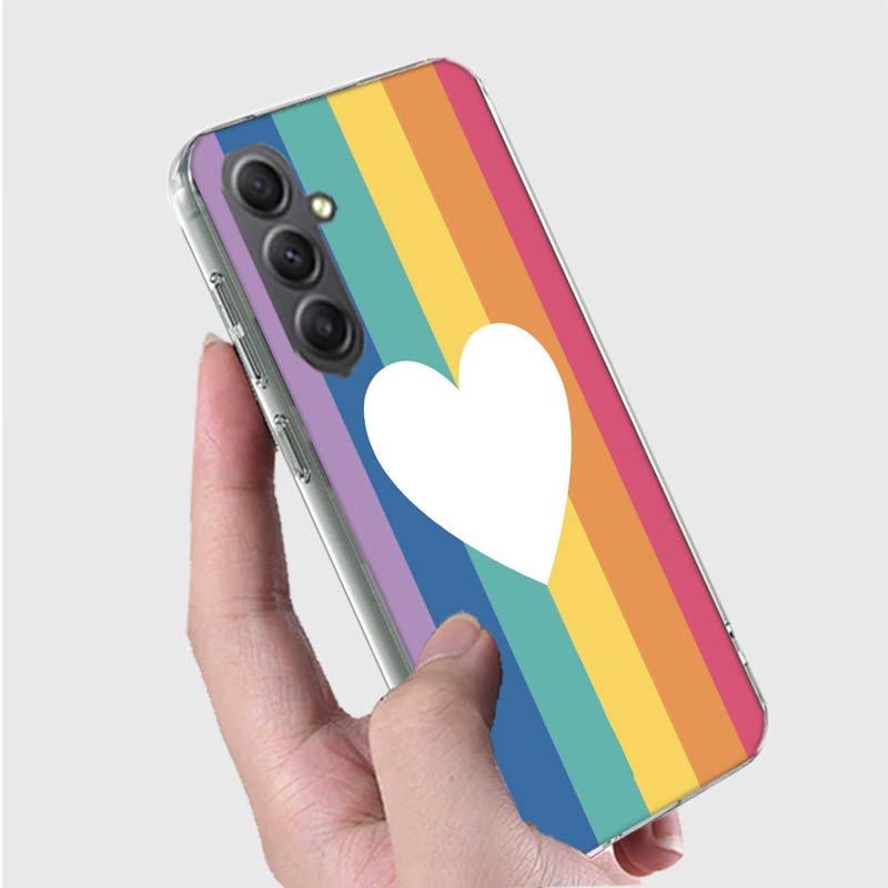 Rainbow Gradient Love Phone Case for Samsung A16 A26 A36 A56 A17 A37 A57 A07 A06 A02S A03 A04S A05S Galaxy Note 20 10 A50S A71 A