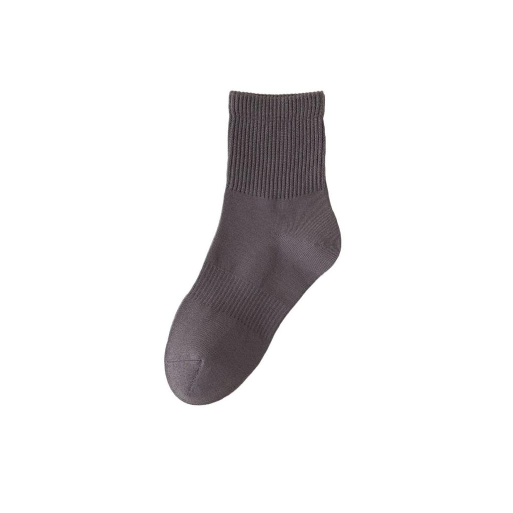 Men's Pure Cotton Mid-Calf Socks - Antibacterial, Sweat-Absorbent, Anti-Odor, Seamless Sports Socks for Autumn and Winter