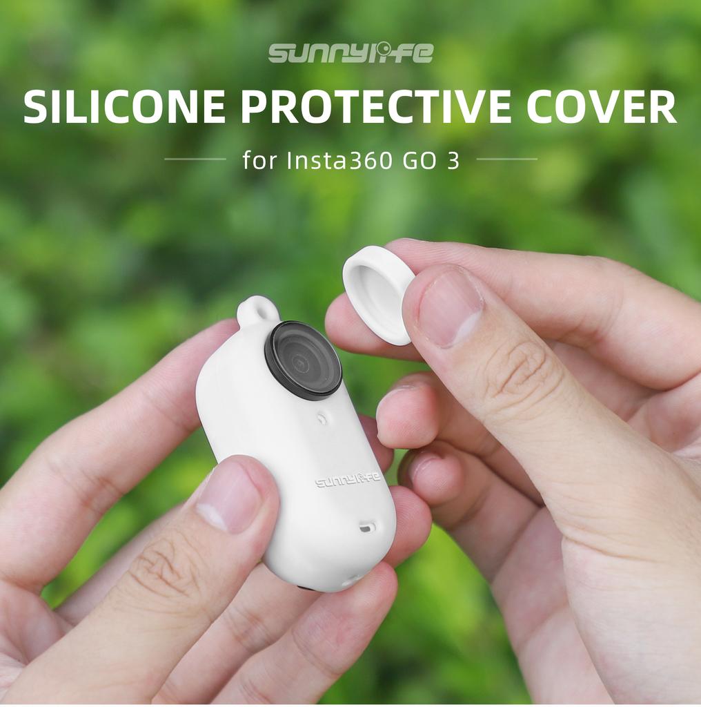 3 In 1 Silicone Cover Lens Case with Strap for Insta360 GO 3 Scratchproof Protective Cover with Anti-lost Neck Hand Lanyard