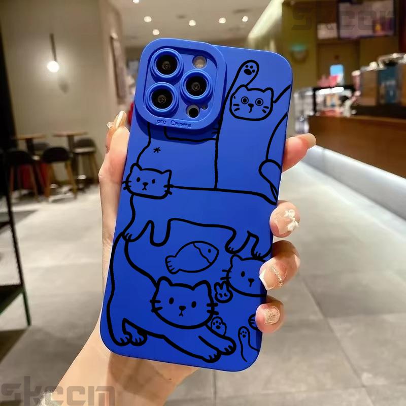 Art Formula Cat Graffiti Phone Case For Samsung Galaxy S26 S25 S24 S23 S22 S21 S20 Ultra Plus A15 A35 A54 A55 Shockproof Cover