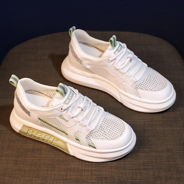 White Shoes for Women New Spring and Summer Versatile Flat Mesh Breathable Ins Fashionable Student Casual Sneakers for Women