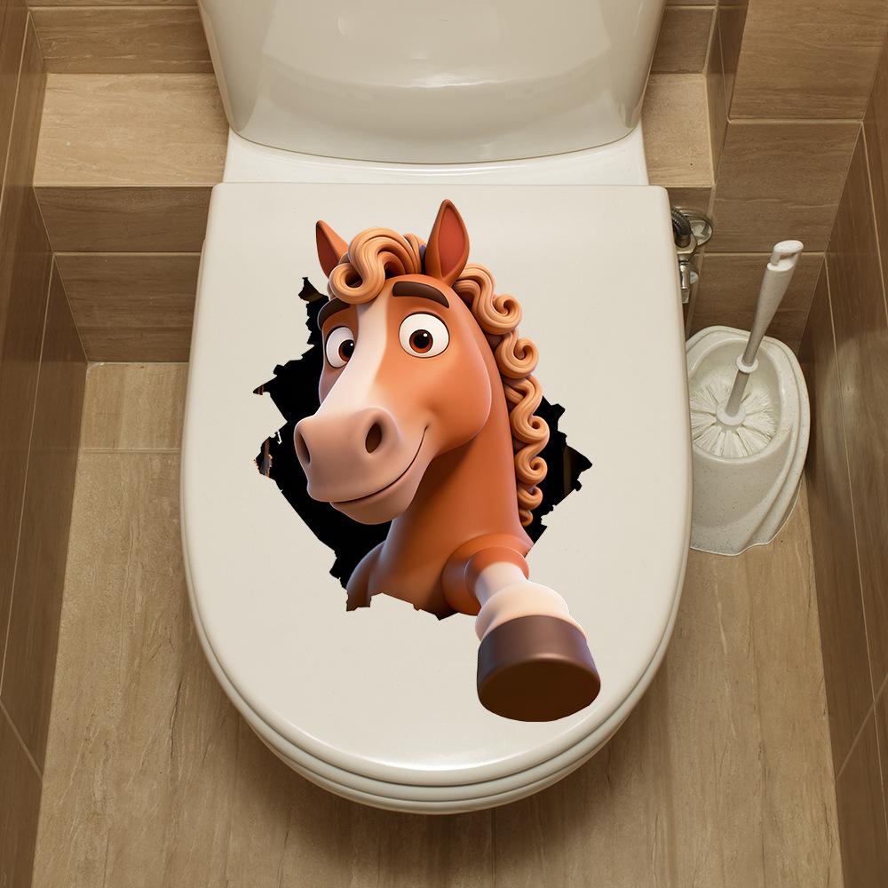 Cavallo Creativo che Attraversa il Muro Adesivo Rimovibile per Soggiorno Ingresso Decorazione Casa