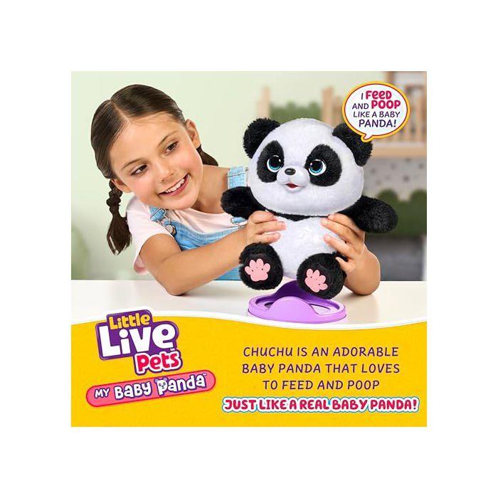 Jouet en peluche - Little Live Pets - Mon Bébé Panda ChuChu - Interactif - Multicolore - 30 cm