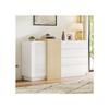 Buffet blanc brillant, meuble de rangement simple et moderne en bois