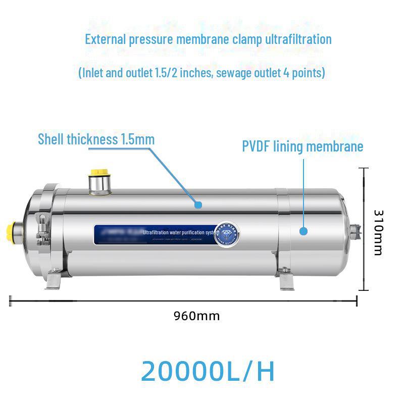 Stainless Steel Whole House Ultrafiltration Water Purifier for Tap, Well, and Outdoor Use
