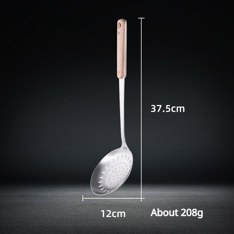 HANYANG Espátula de acero inoxidable, utensilios de cocina, espátula con mango de madera, espátula para cocinar