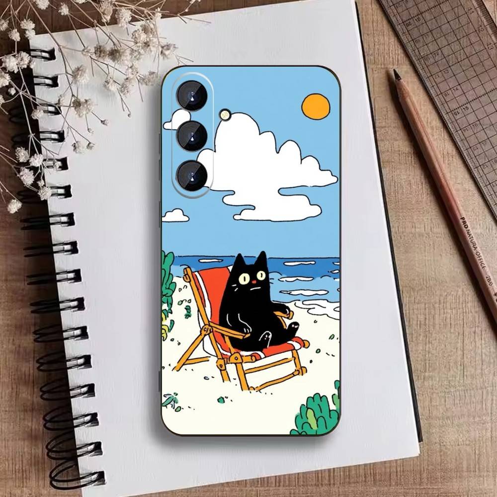 

Cute Cat Funny Phone Case For Samsung Galaxy A73,A21s,A22,A31,A52,A53,A71,A41Soft Black Shell Samsung a31