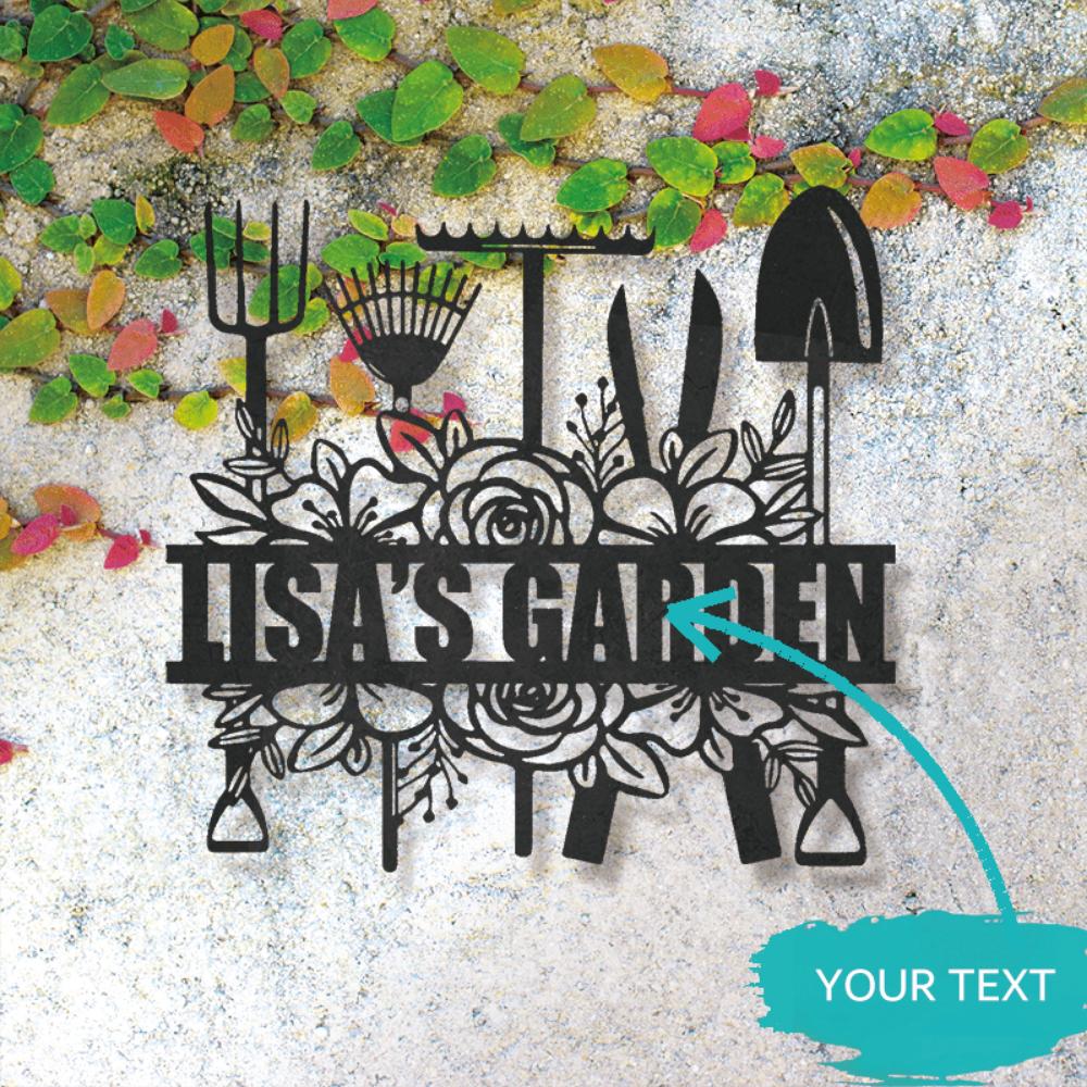 Personalized Metal Wall Art Garden Decor Outdoor Sign Mother's Day Gift