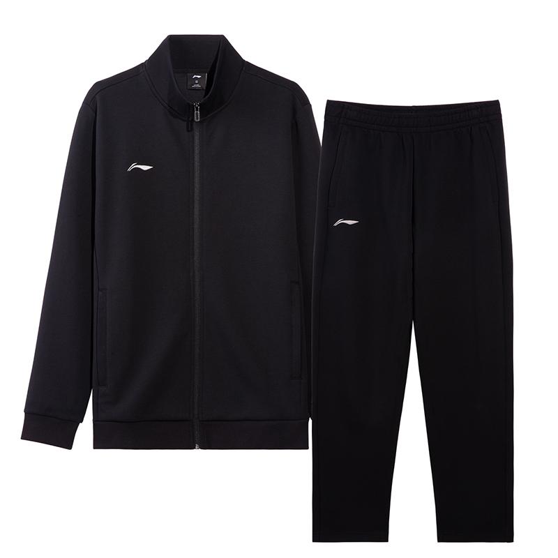 Li-Ning Breathable Versatile Round Neck Comfortable Commuter Sweatshirt Set Men Sweatshirt Set AWEV067-1