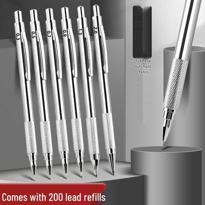2.0 Metal Mechanical Pencil, Low Center of Gravity, No Sharpening Needed, Ideal for Drawing
