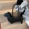 New Leather Dachshund Dog Niche Bag New Autumn and Winter Versatile Shoulder Underarm Bag Cute Puppy Handbag