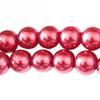 Lot of 100 Pearly Round Beads 8mm 8 Mm - Raspberry