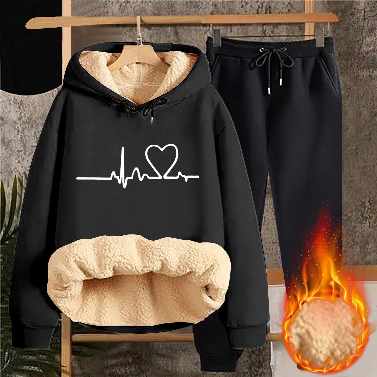 

Женская модная толстовка с капюшоном и принтом, повседневный комплект из двух предметов XXXXXL чёрный