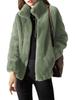 European and American Women's Double-Sided Fleece Zipper Cardigan with Stand Collar - 2023 Autumn/Winter Collection.