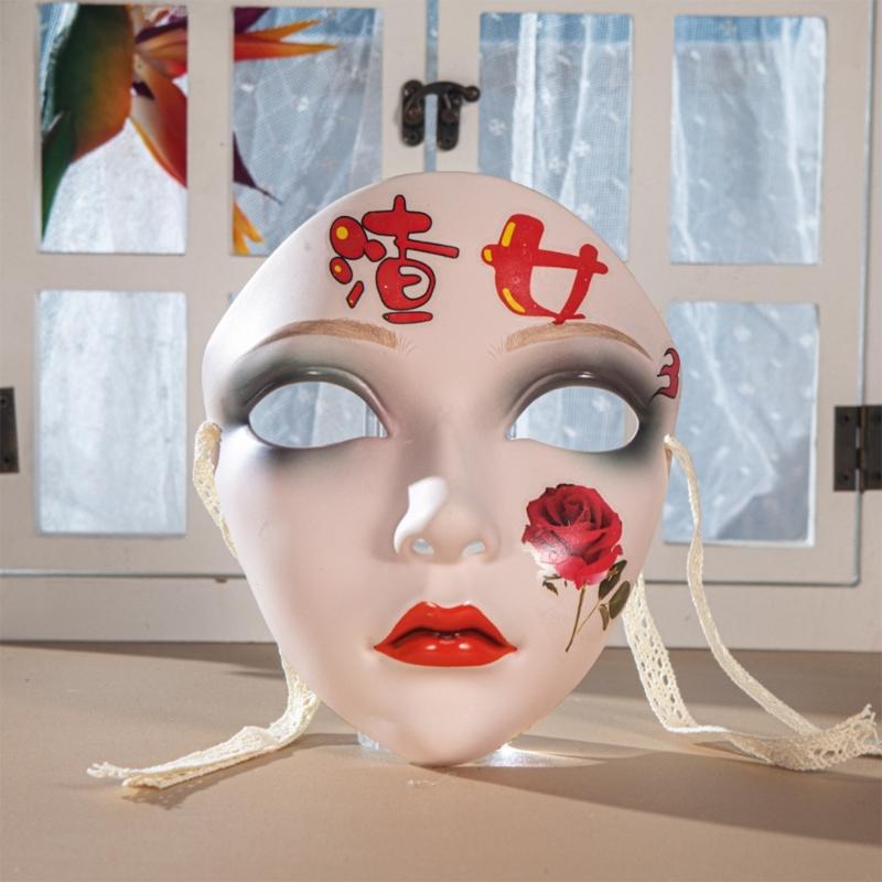 Hand Painted Mask Halloween Party Mask Full Face Mask Masquerade Mask for Women Men Cosplay Halloween Costume Accessory