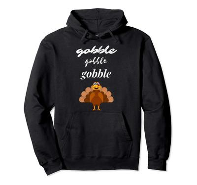 Şükran Günü Hindi Tasarımı Gobble Gobble Gobble Sonbahar Kapüşonlu