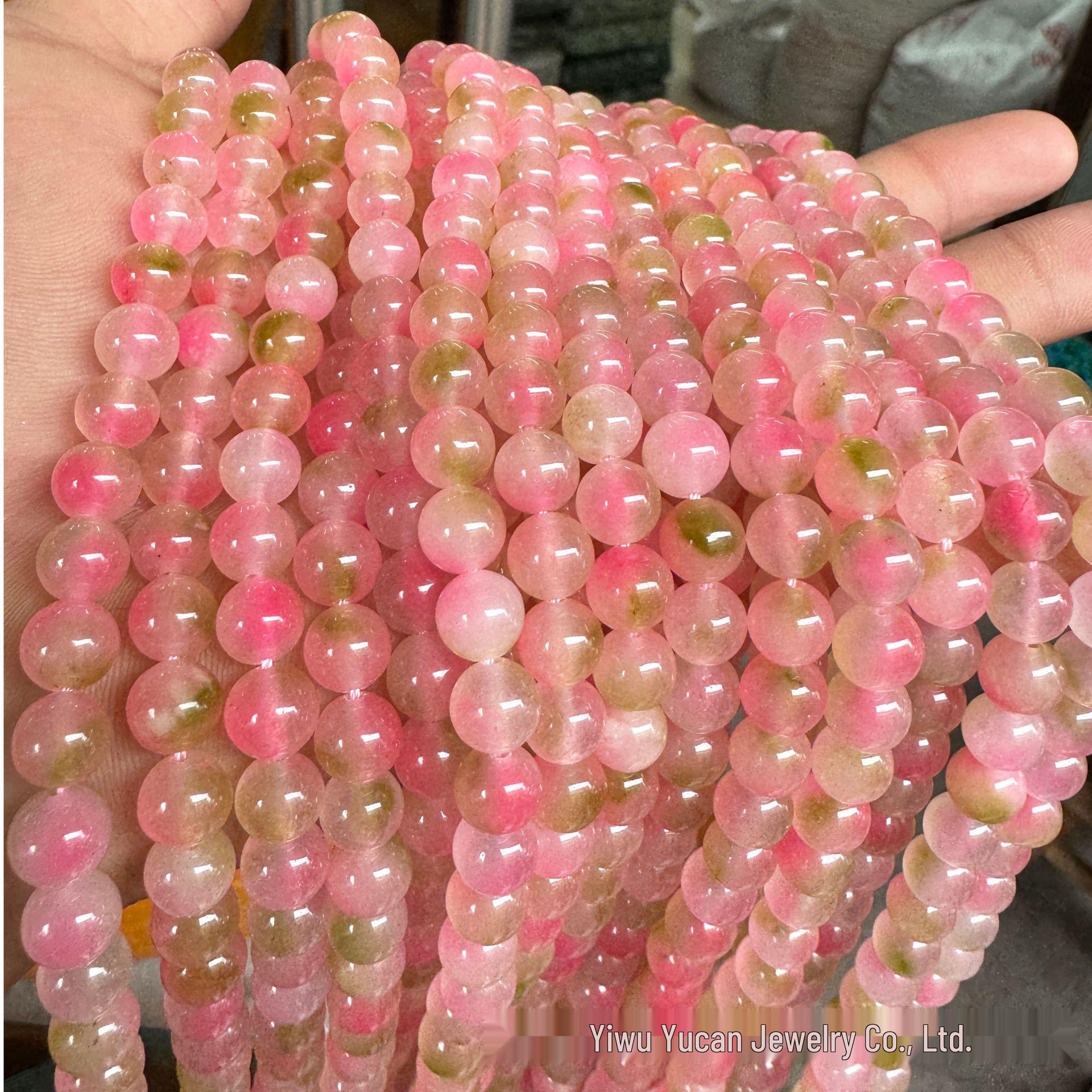 Dual-Tone Chalcedony Round Beads for DIY Jewelry - Persian Style Semi-Finished Bestseller